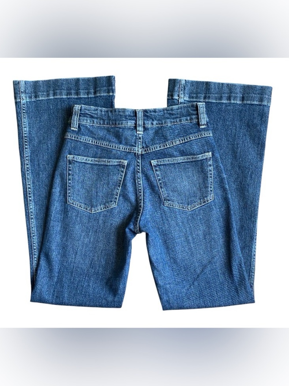 J. Crew High-Rise Trouser Flare Denim Jeans Size 25 Dark Wash - Picture 11 of 11